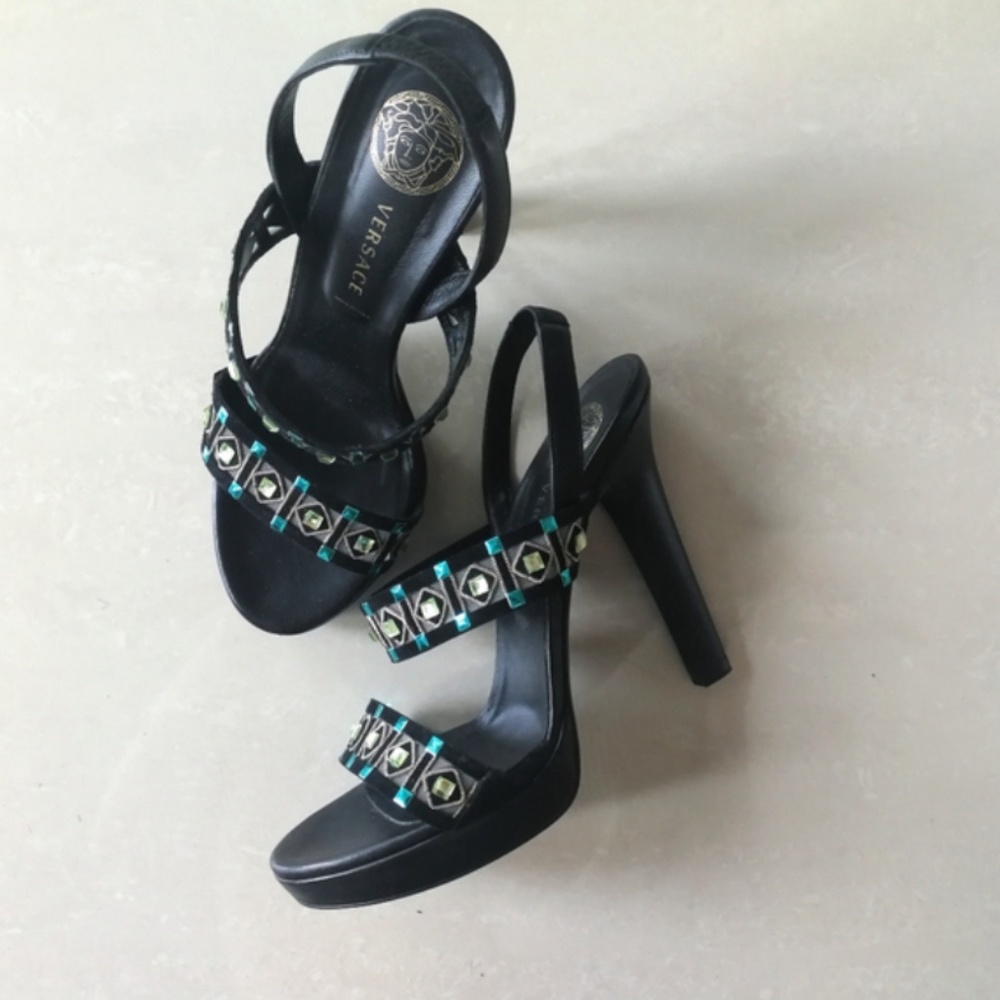 Authentic Versace jeweled heels
